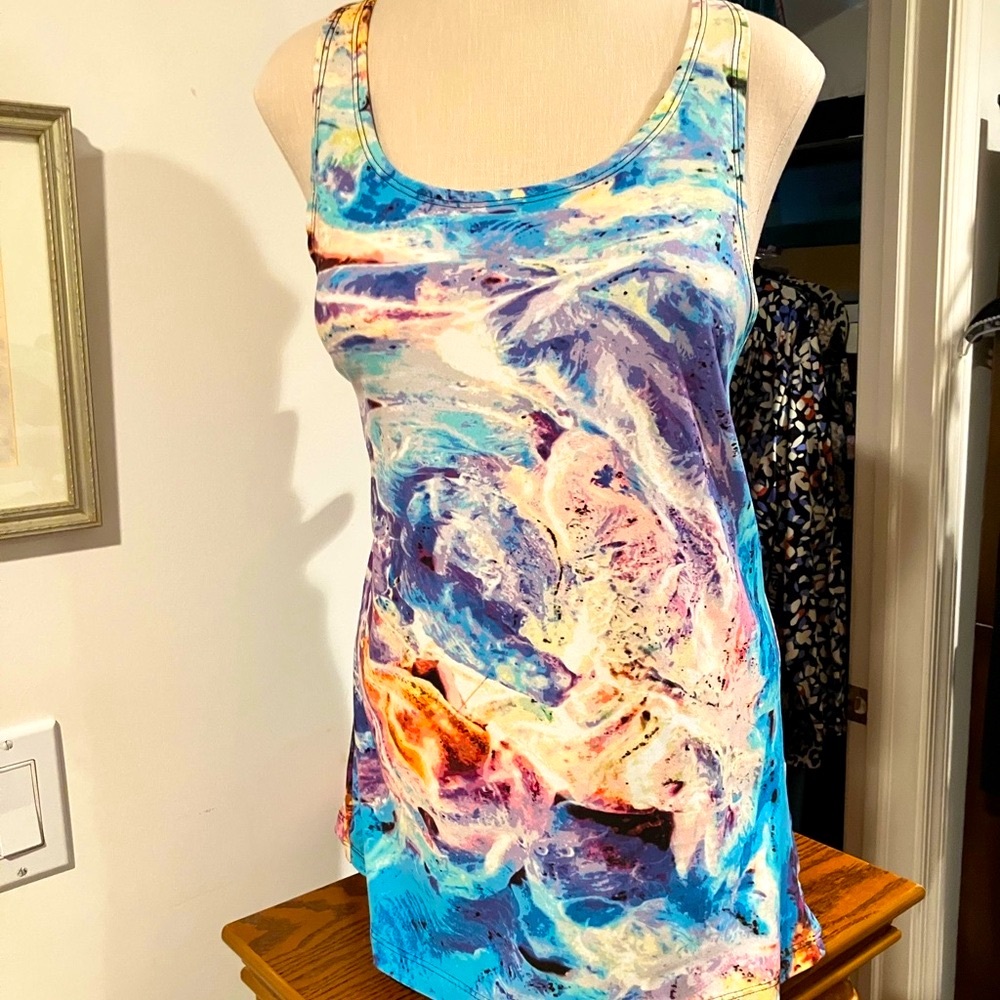 Stephen McIntyre Colorful Abstract Women's Size M Tank Top. 100% Polyester.